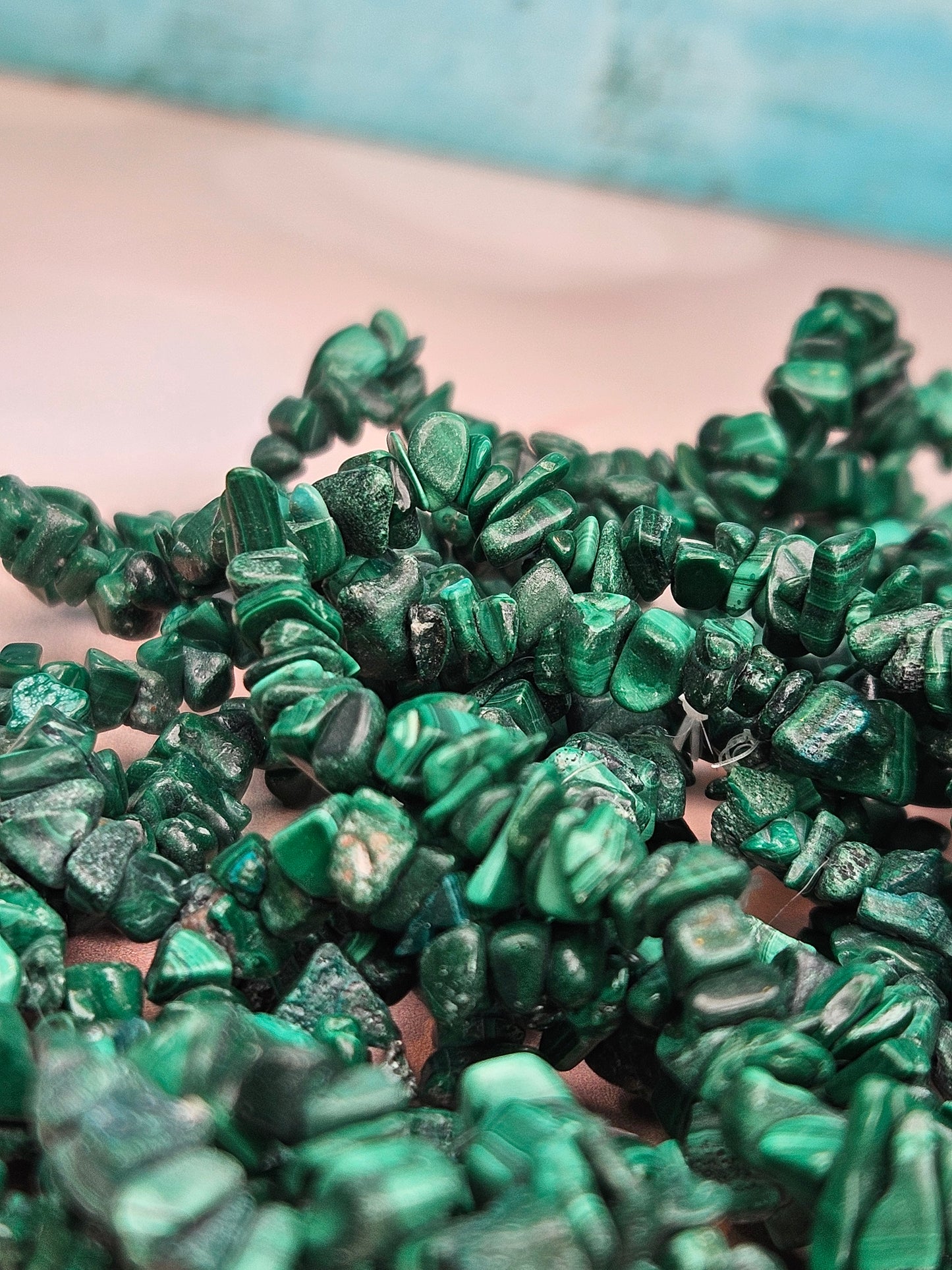 I'd Like a Reading Malachite Chip Bracelets