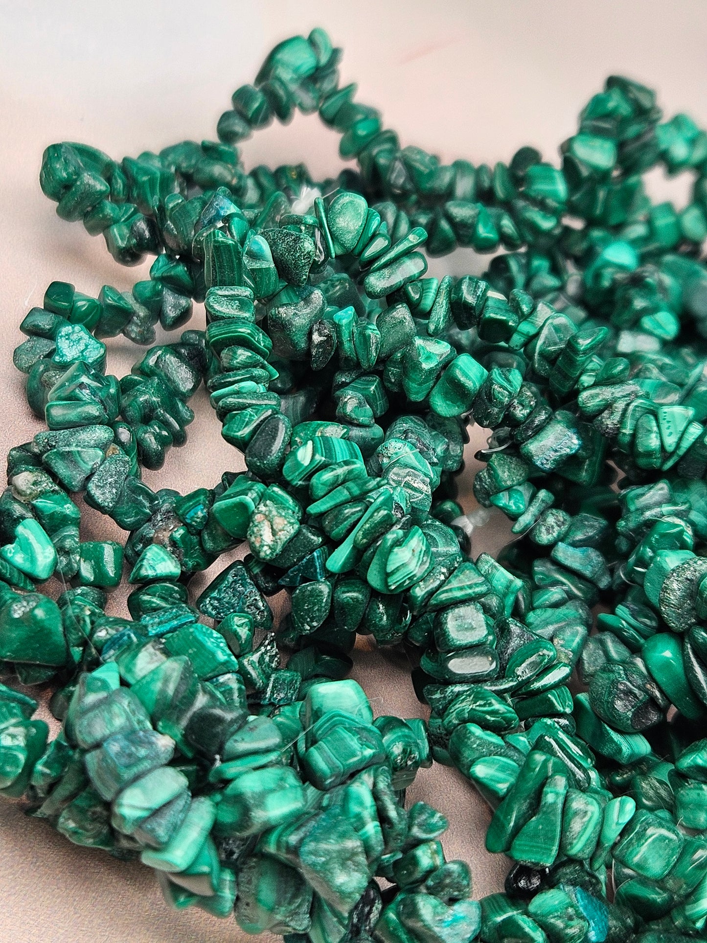 I'd Like a Reading Malachite Chip Bracelets