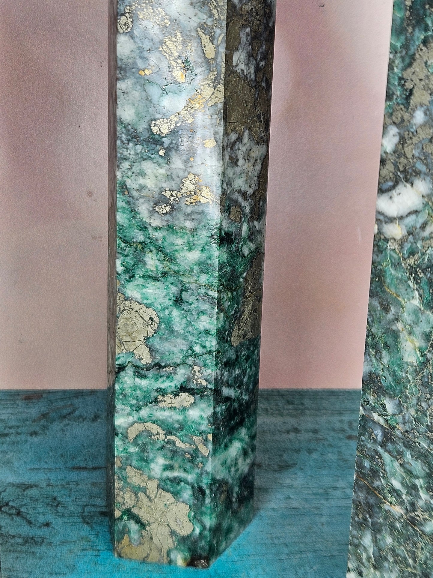 Towers of Money Nephrite Jade and Pyrite Towers