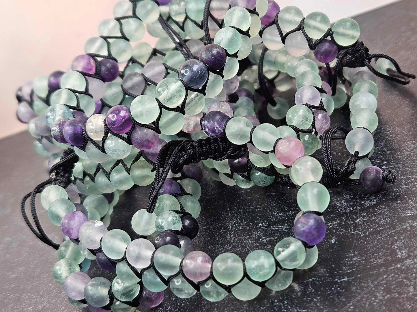 Let It Flow Fluorite Double Row Bracelets