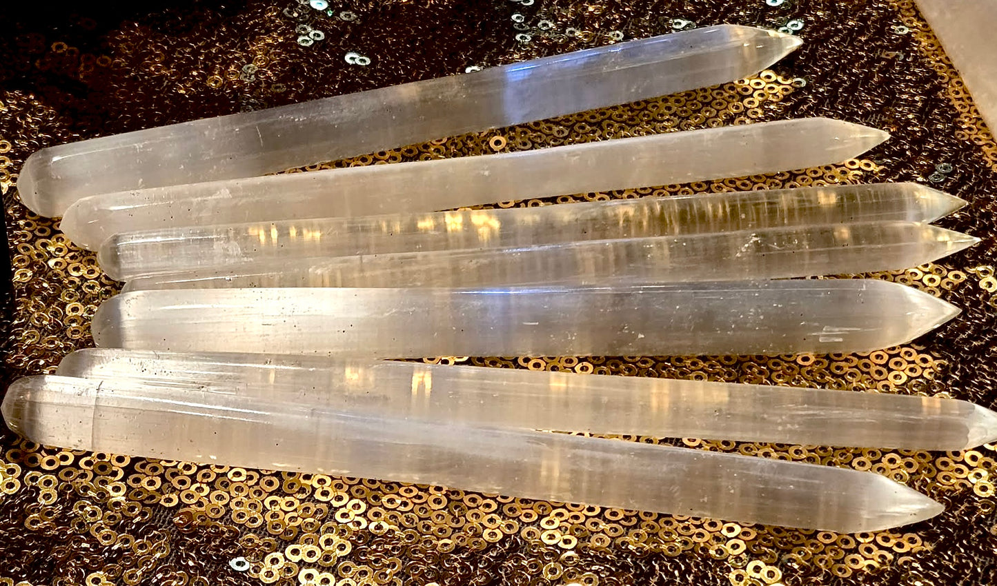 Wish Manifesting Selenite Wand Carvers - Genie