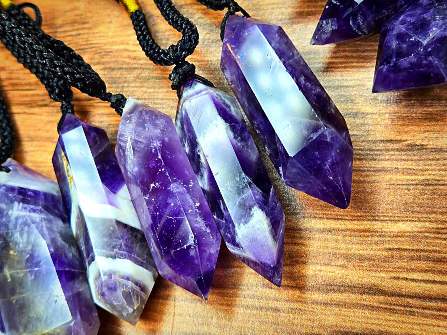 Wholeness Chevron Amethyst Pendants