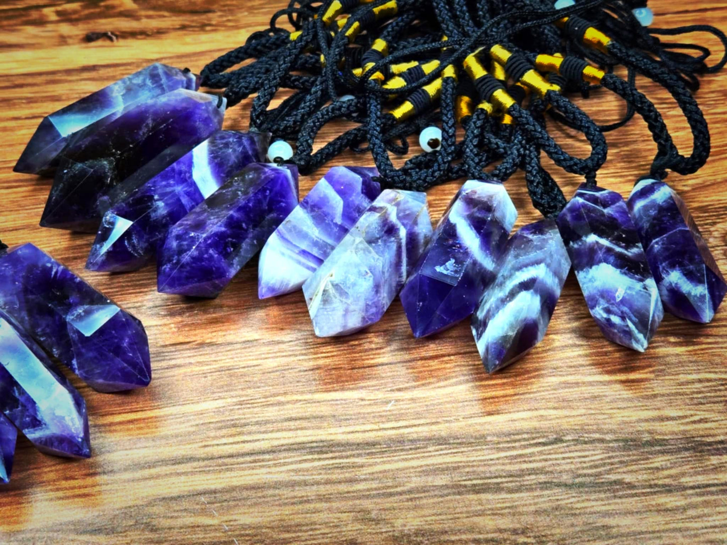 Wholeness Chevron Amethyst Pendants