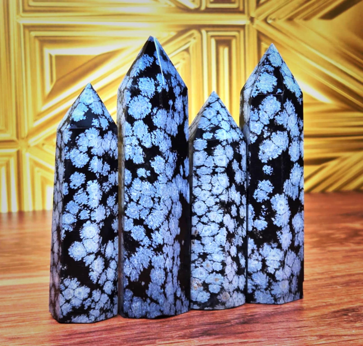 High Contrast Snowflake Obsidian Towers