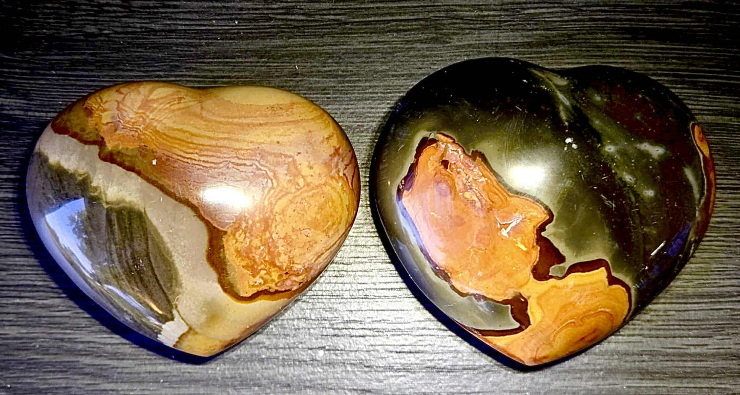 Sunrise Polychrome Jasper Hearts - Power