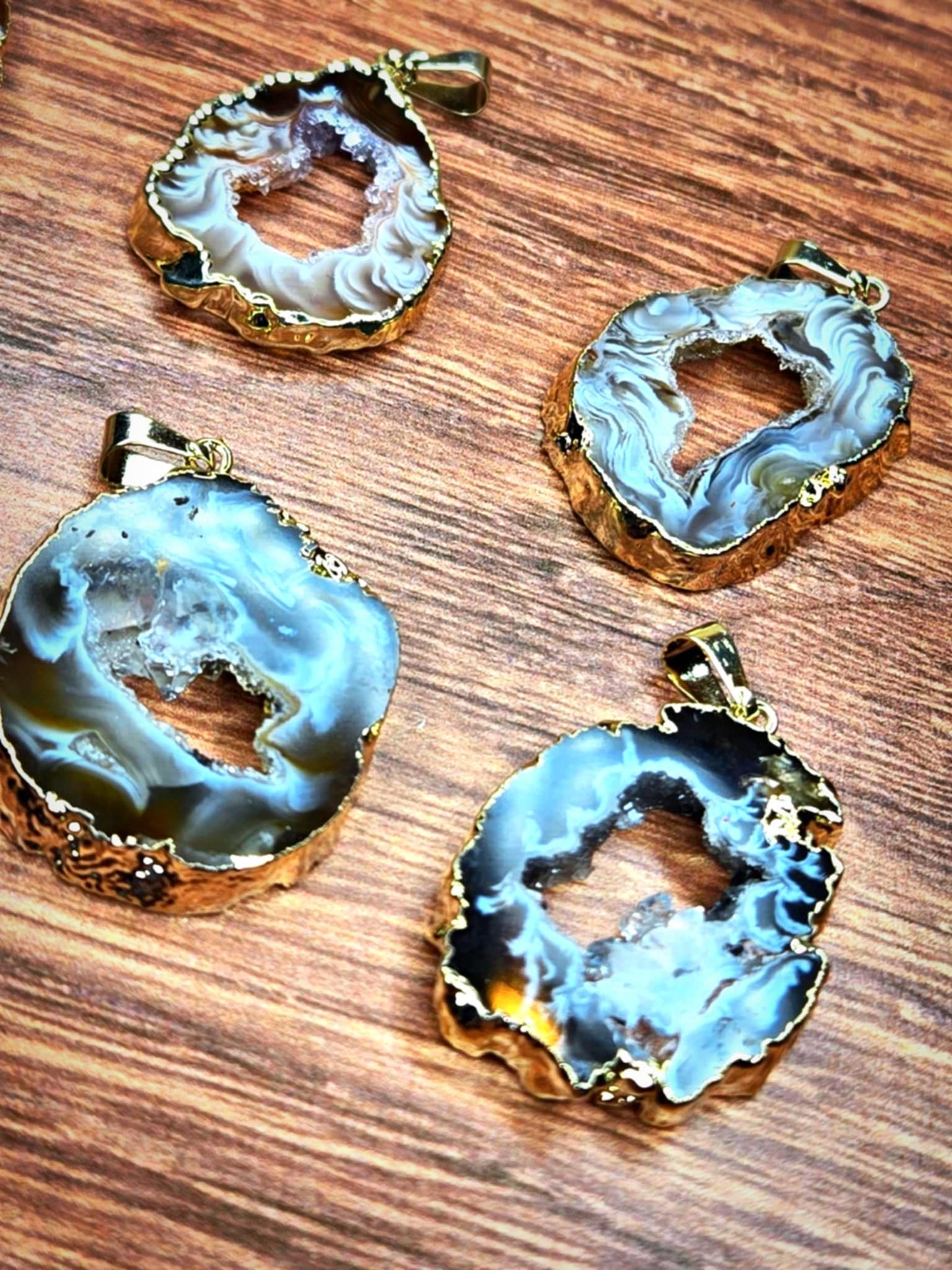 Empowered Electroplated Agate Druzy Slices