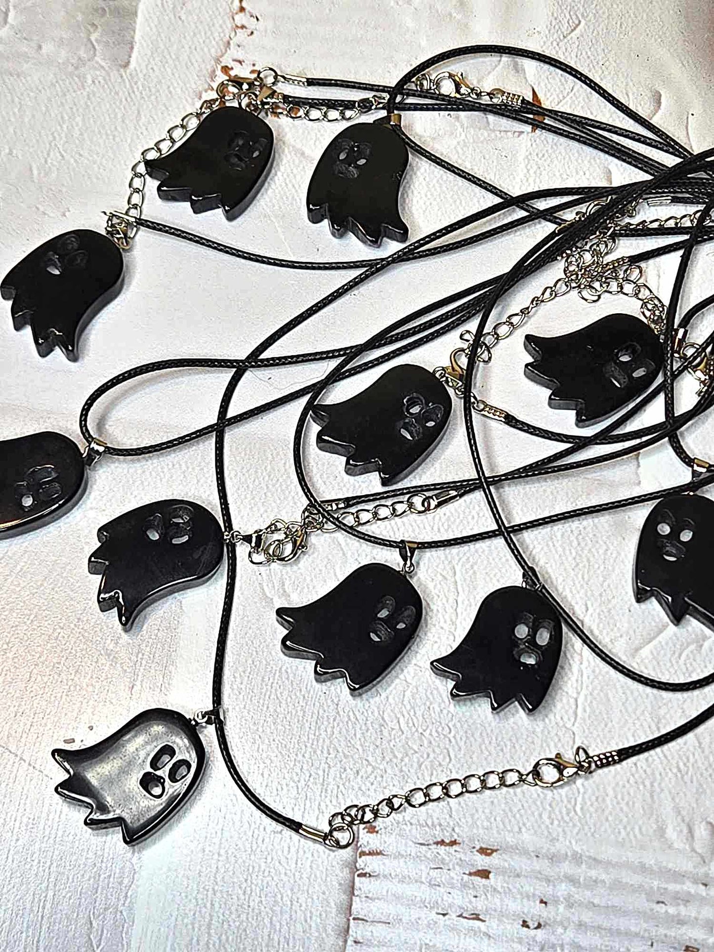 Your Ghostie Friend Obsidian Pendant