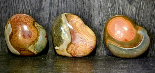 Sunrise Polychrome Jasper Hearts - Power