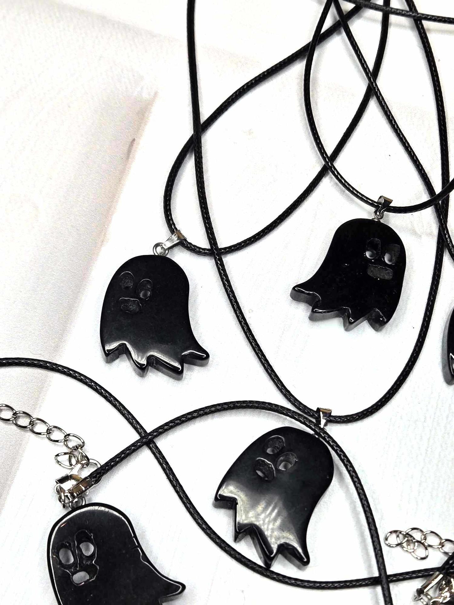 Your Ghostie Friend Obsidian Pendant