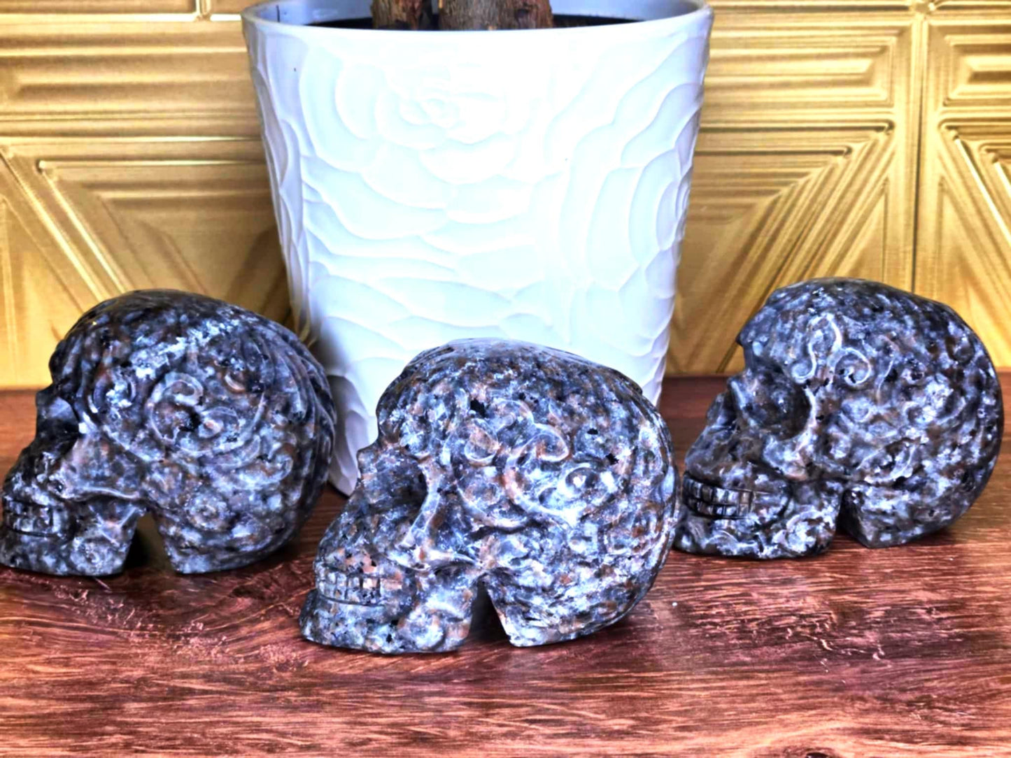 Oh Em Gee Flame Stone Skulls