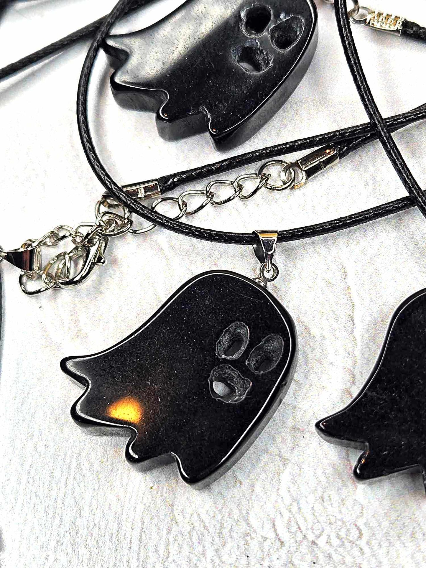 Your Ghostie Friend Obsidian Pendant