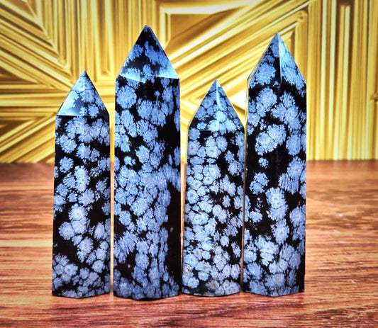 High Contrast Snowflake Obsidian Towers