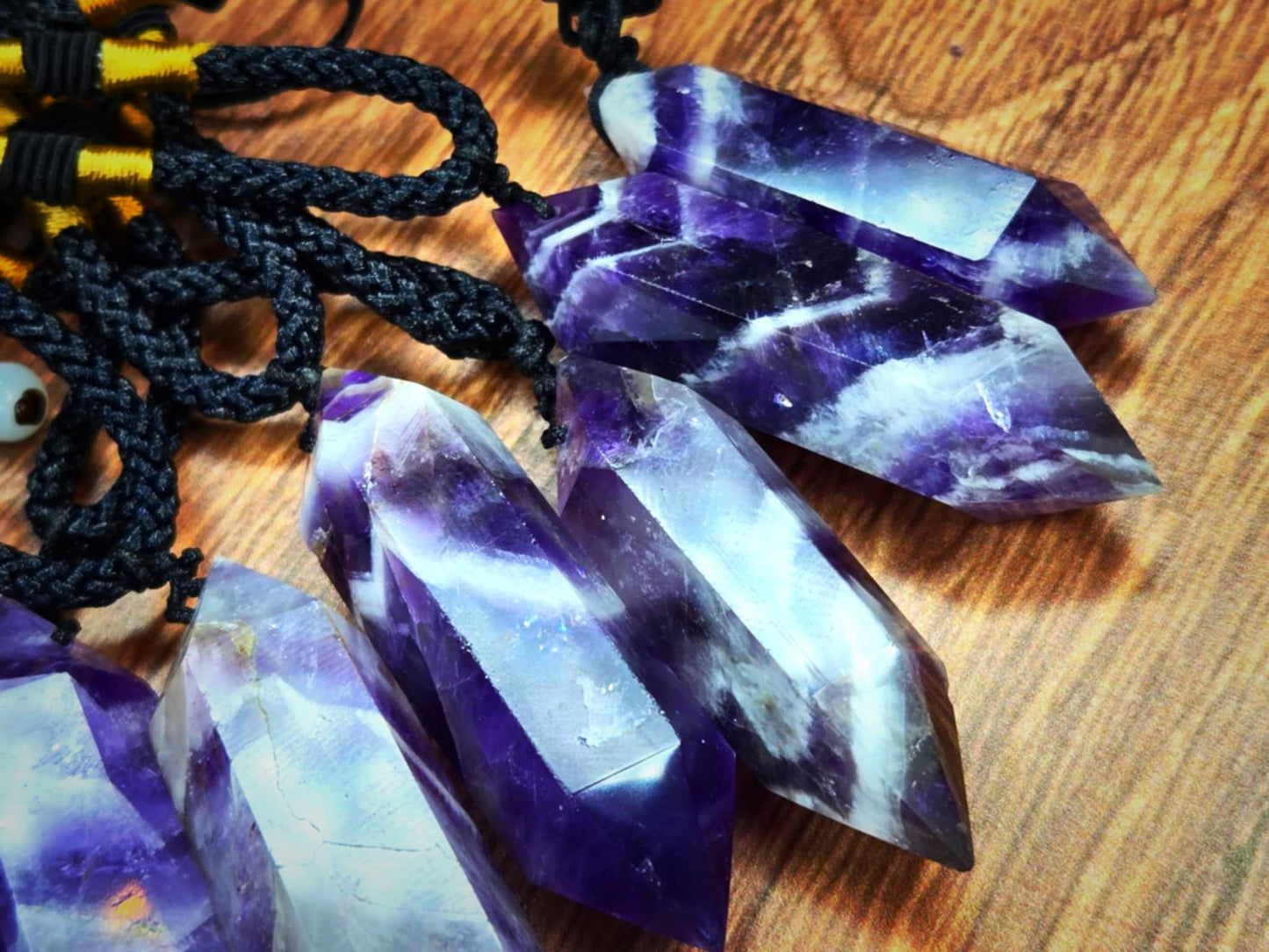 Wholeness Chevron Amethyst Pendants