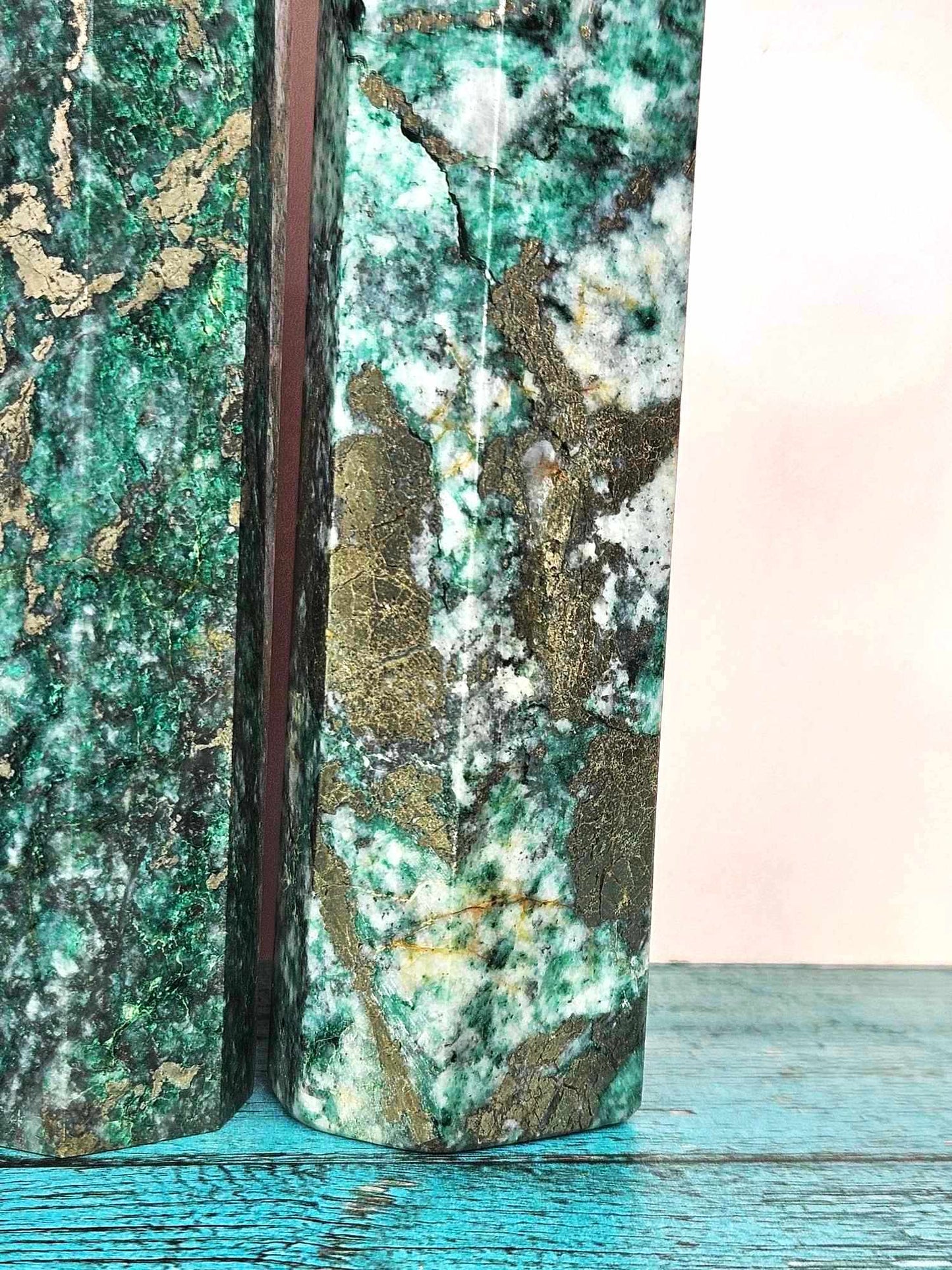 Towers of Money Nephrite Jade and Pyrite Towers