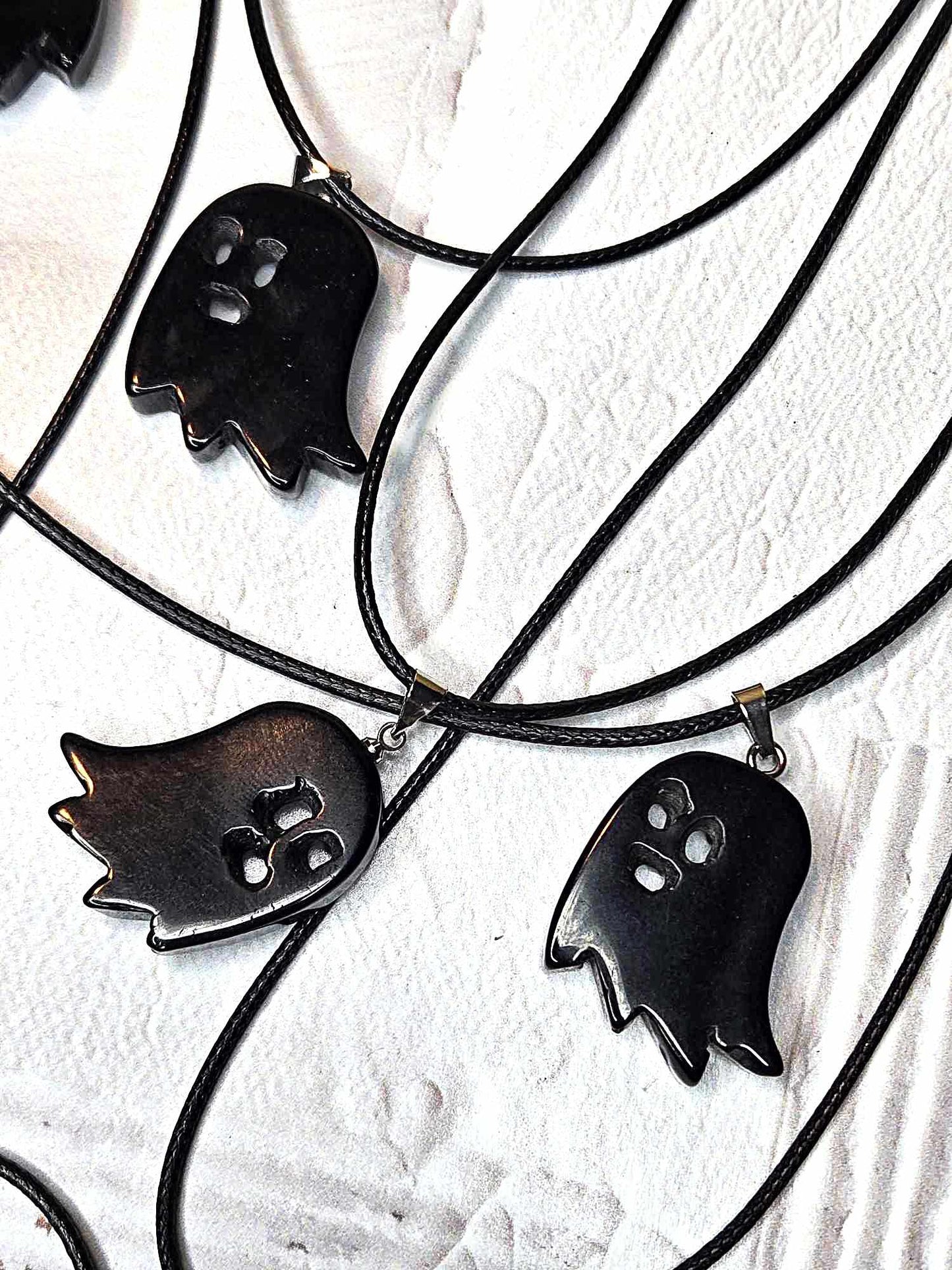 Your Ghostie Friend Obsidian Pendant