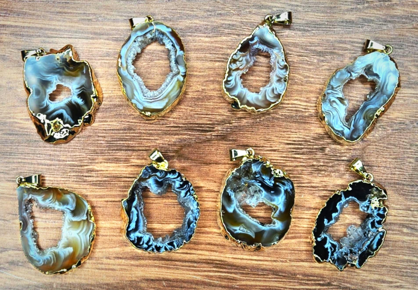 Empowered Electroplated Agate Druzy Slices