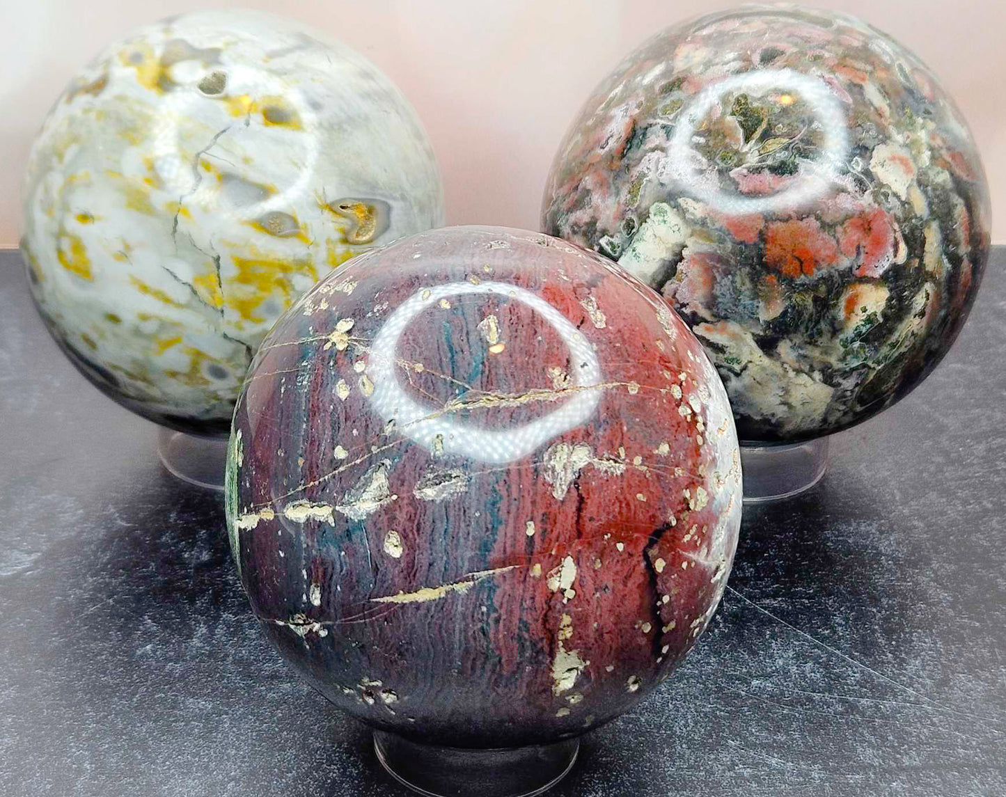 Deck the Halls Ocean Jasper Spheres