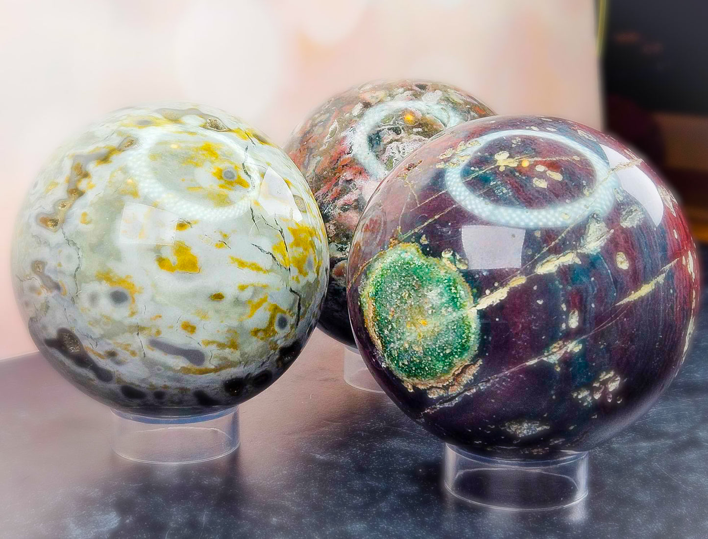 Deck the Halls Ocean Jasper Spheres