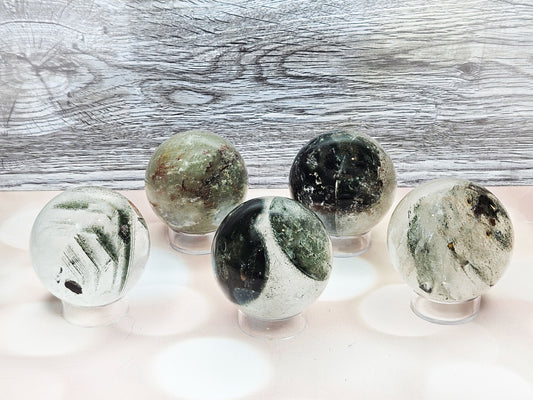 Glamorous Garden Quartz Spheres - Clarity & Progress