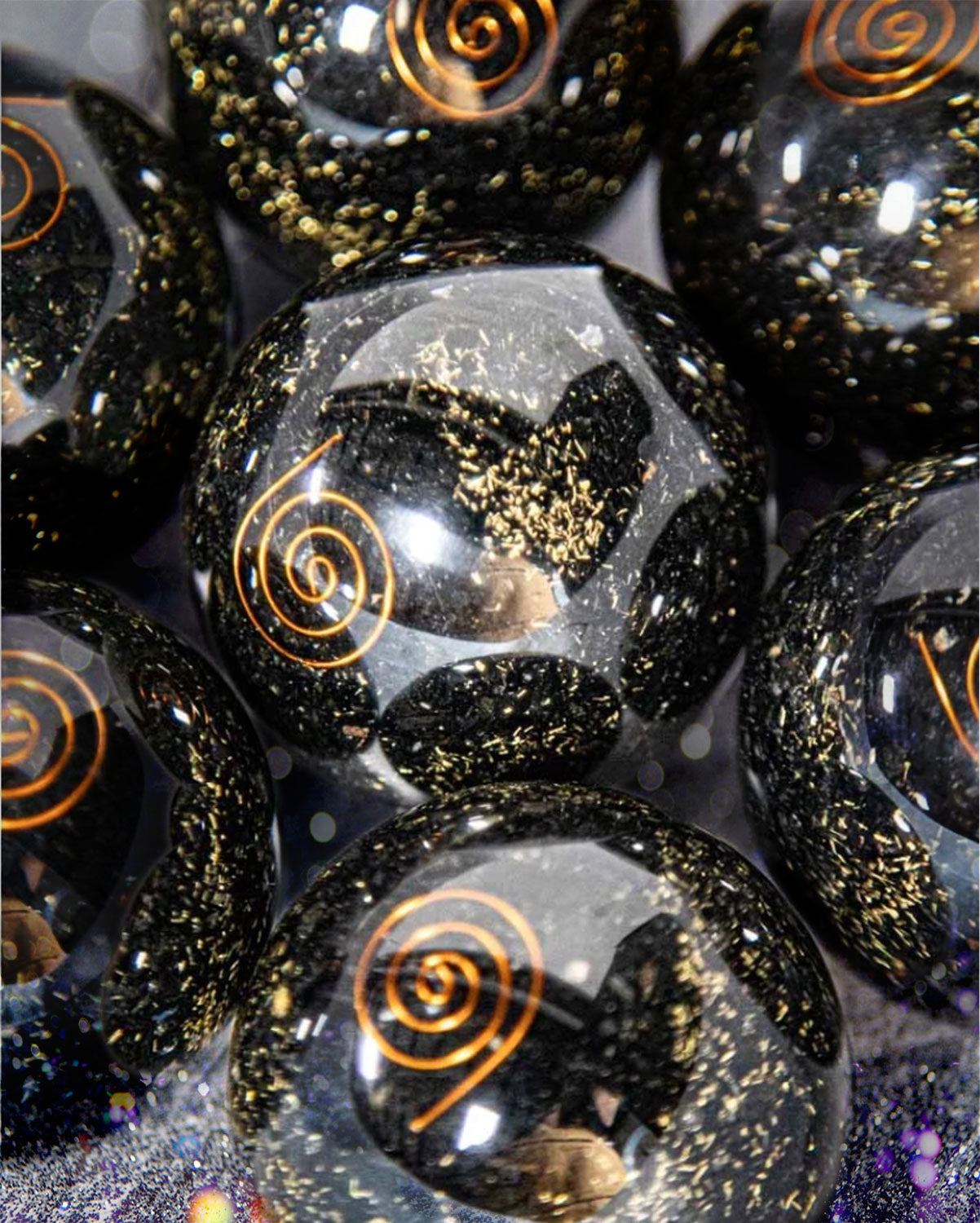 Glitterstone Witchery Orgonite Spiral Spheres