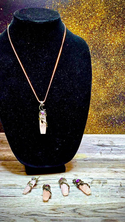 ✨Viney vines Rose Quartz Pendants - Sold Out