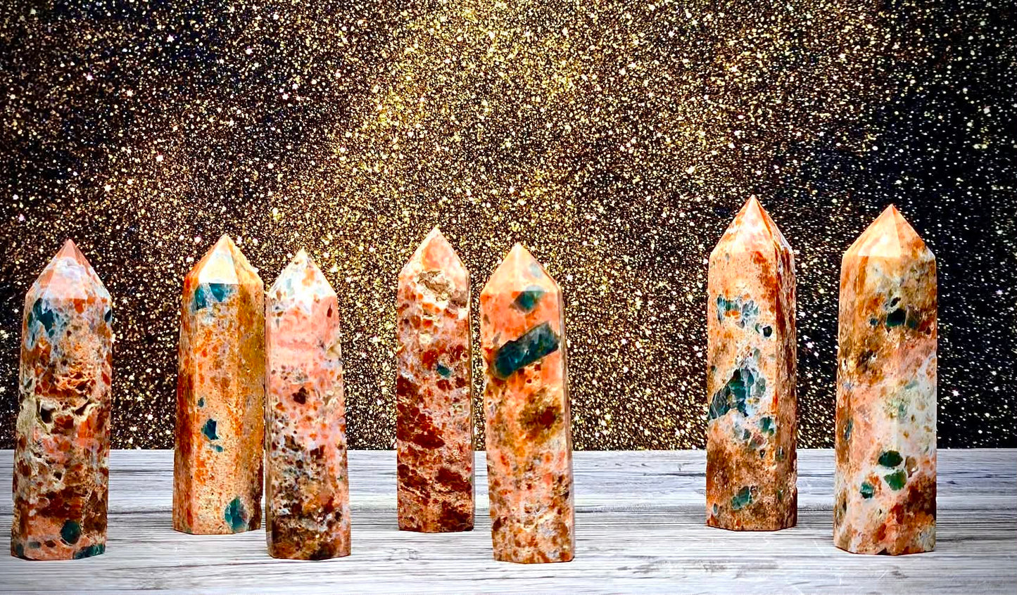 ✨Bling Bling Apatite Sunstone Towers