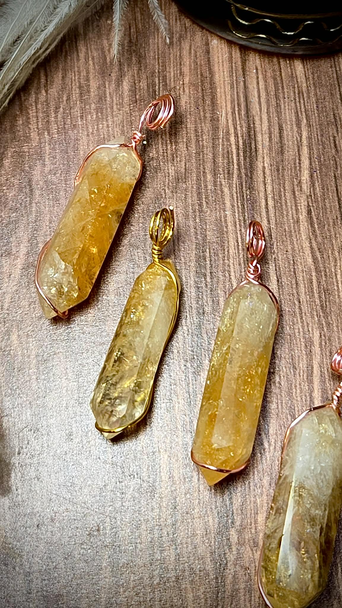 Wonderful Wire Wrapped Citrine Pendants - Get Sh*t Done