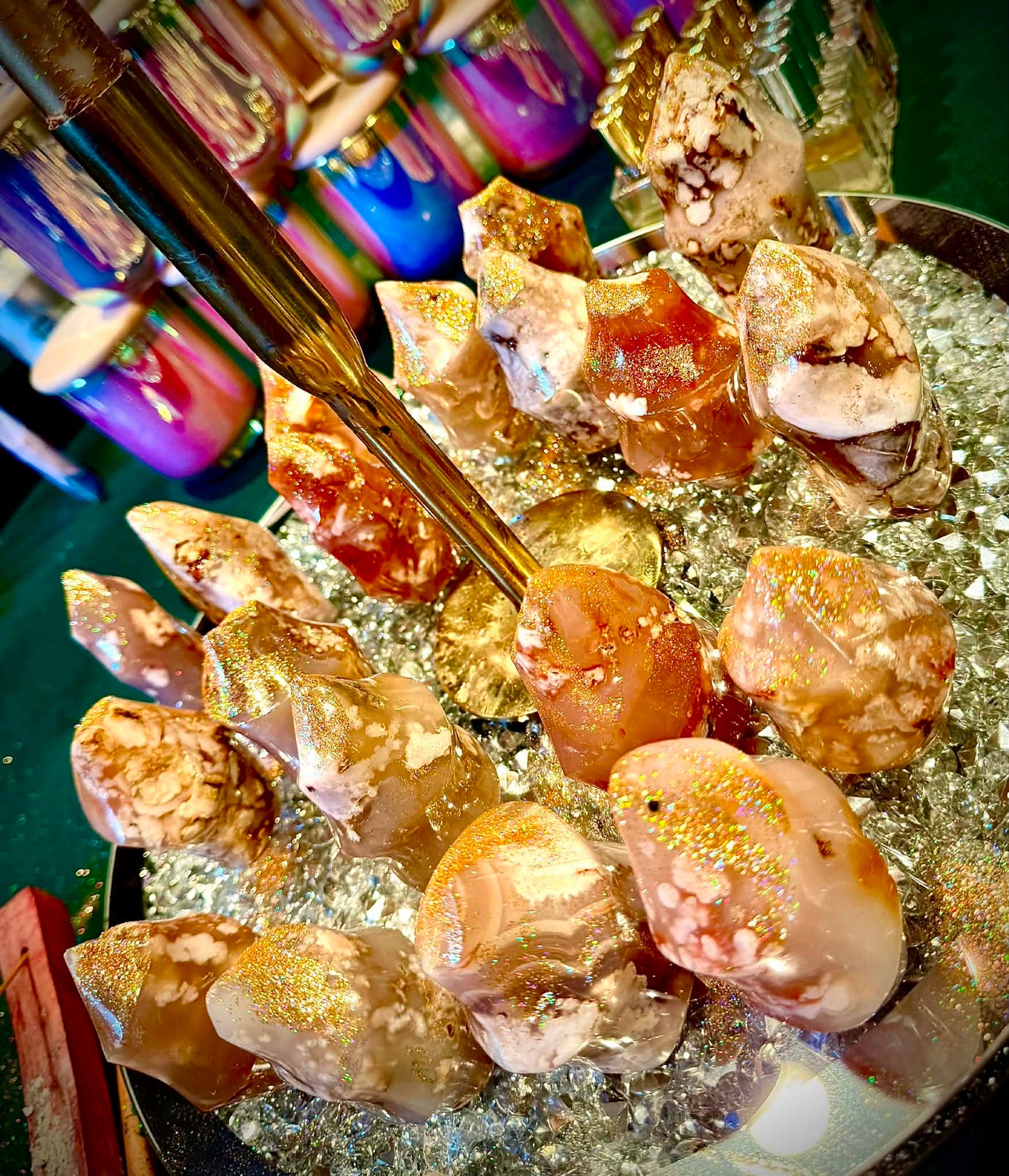 🌸Money Fire Flower Agate Flames
