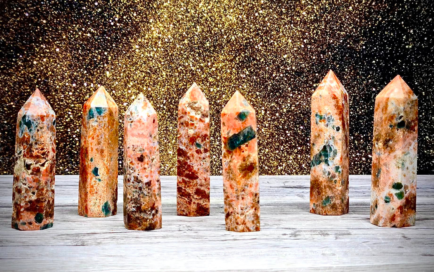 ✨Bling Bling Apatite Sunstone Towers