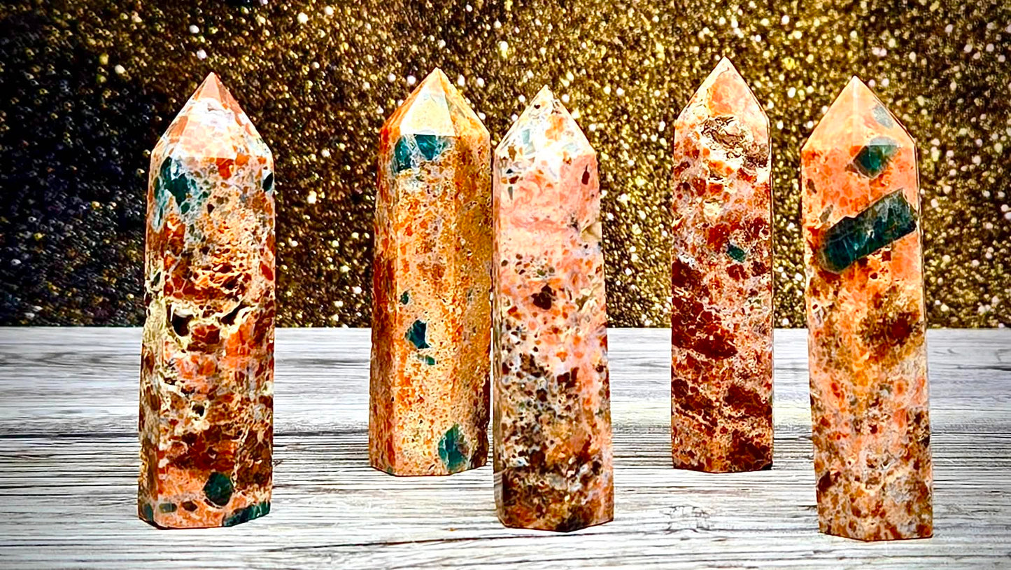 ✨Bling Bling Apatite Sunstone Towers