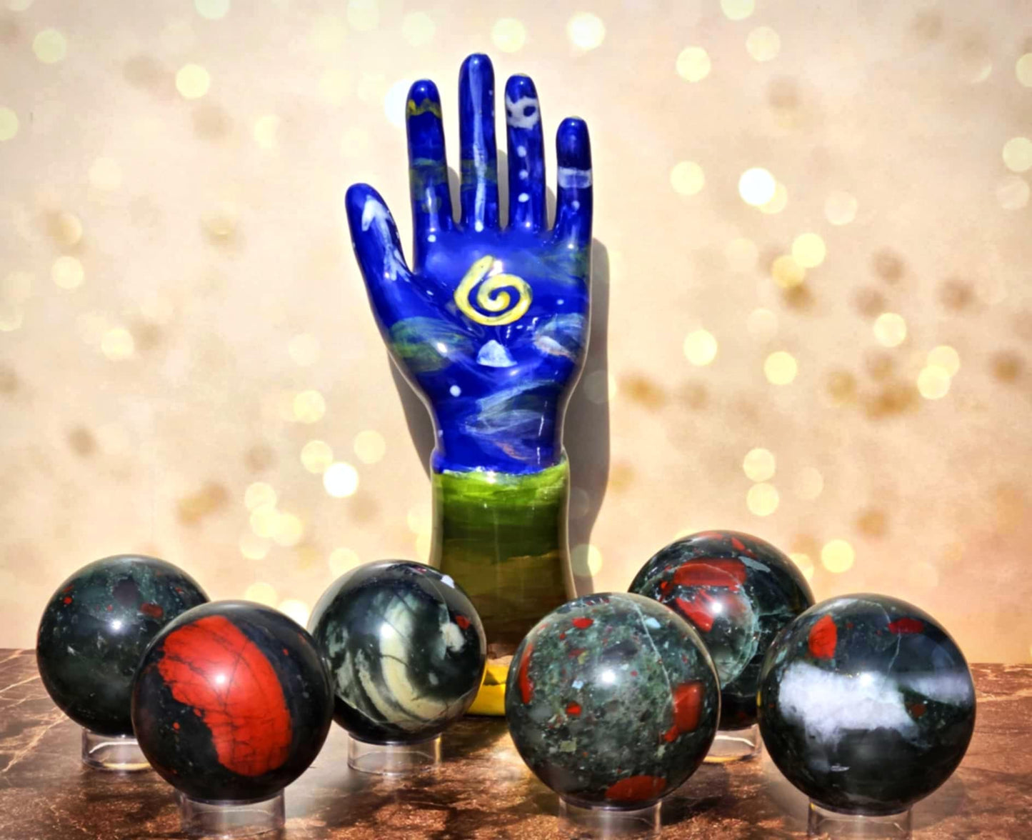 Healing Shield Bloodstone Spheres - Physical/Mental Healing