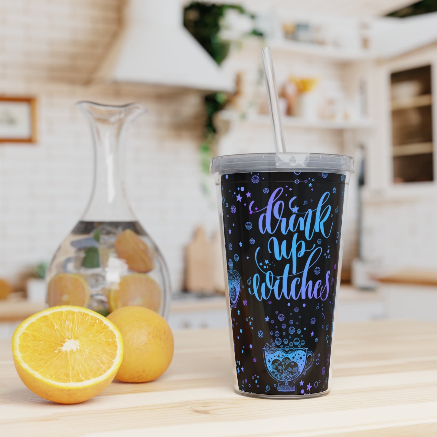 Drink Up Witches Plastic Tumbler with Straw